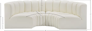 Arc Cream Vegan Leather Modular Sofa 101Cream-S4C Meridian Furniture