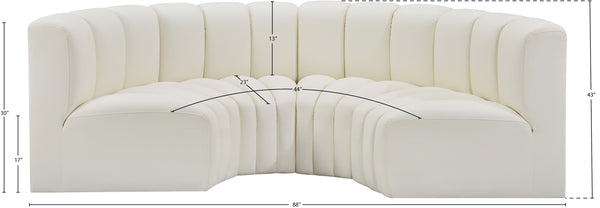 Arc Cream Vegan Leather Modular Sofa 101Cream-S4C Meridian Furniture