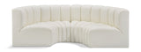 Arc Cream Vegan Leather Modular Sofa 101Cream-S4C Meridian Furniture