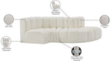 Arc Cream Vegan Leather Modular Sofa 101Cream-S4D Meridian Furniture