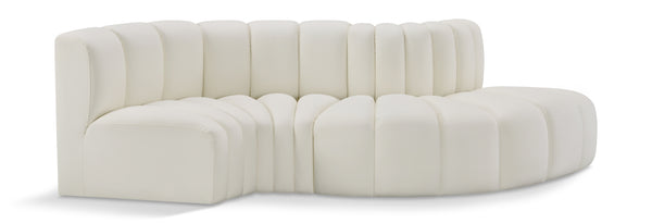 Arc Cream Vegan Leather Modular Sofa 101Cream-S4D Meridian Furniture