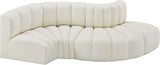 Arc Cream Vegan Leather Modular Sofa 101Cream-S4D Meridian Furniture