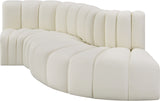 Arc Cream Vegan Leather Modular Sofa 101Cream-S4D Meridian Furniture