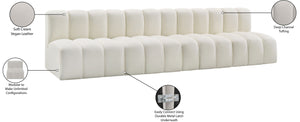 Arc Cream Vegan Leather Modular Sofa 101Cream-S4E Meridian Furniture