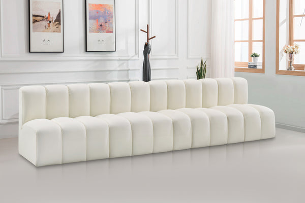 Arc Cream Vegan Leather Modular Sofa 101Cream-S4E Meridian Furniture
