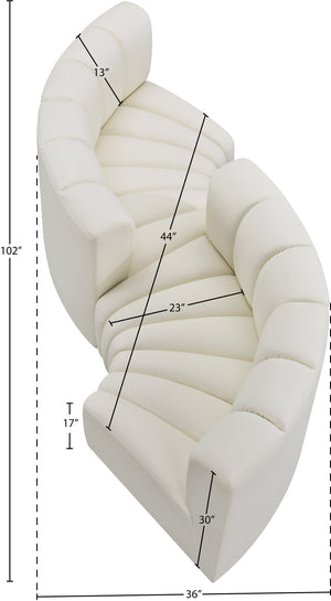 Arc Cream Vegan Leather Modular Sofa 101Cream-S4F Meridian Furniture
