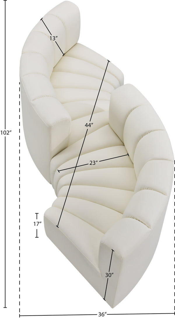 Arc Cream Vegan Leather Modular Sofa 101Cream-S4F Meridian Furniture