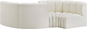 Arc Cream Vegan Leather Modular Sofa 101Cream-S4F Meridian Furniture