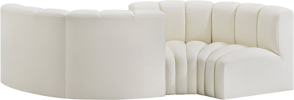 Arc Cream Vegan Leather Modular Sofa 101Cream-S4F Meridian Furniture