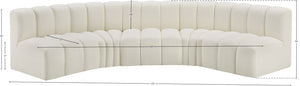 Arc Cream Vegan Leather Modular Sofa 101Cream-S5A Meridian Furniture