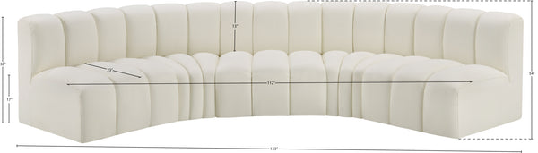 Arc Cream Vegan Leather Modular Sofa 101Cream-S5A Meridian Furniture