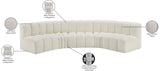 Arc Cream Vegan Leather Modular Sofa 101Cream-S5A Meridian Furniture