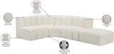 Arc Cream Vegan Leather Modular Sofa 101Cream-S5C Meridian Furniture