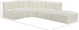 Arc Cream Vegan Leather Modular Sofa 101Cream-S5C Meridian Furniture