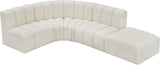 Arc Cream Vegan Leather Modular Sofa 101Cream-S5C Meridian Furniture