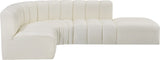 Arc Cream Vegan Leather Modular Sofa 101Cream-S5C Meridian Furniture