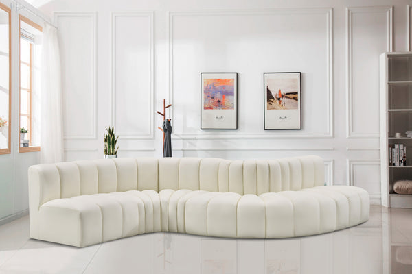 Arc Cream Vegan Leather Modular Sofa 101Cream-S6A Meridian Furniture