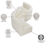 Arc Cream Vegan Leather Modular Sofa 101Cream-S6D Meridian Furniture