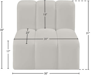 Arc Cream Vegan Leather Straight Chair 101Cream-ST Meridian Furniture