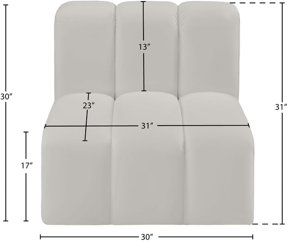 Arc Cream Vegan Leather Straight Chair 101Cream-ST Meridian Furniture