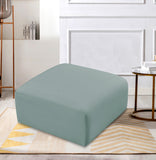 Arc Mint Green Vegan Leather Ottoman 101Mint-Ott Meridian Furniture