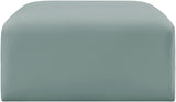 Arc Mint Green Vegan Leather Ottoman 101Mint-Ott Meridian Furniture