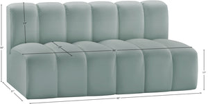 Arc Mint Green Vegan Leather Modular Sofa 101Mint-S2A Meridian Furniture