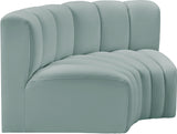 Arc Mint Green Vegan Leather Modular Sofa 101Mint-S2B Meridian Furniture