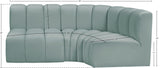 Arc Mint Green Vegan Leather Modular Sofa 101Mint-S3A Meridian Furniture