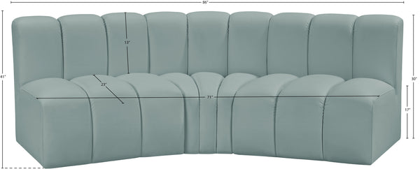 Arc Mint Green Vegan Leather Modular Sofa 101Mint-S3B Meridian Furniture