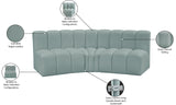 Arc Mint Green Vegan Leather Modular Sofa 101Mint-S3B Meridian Furniture