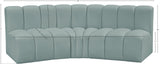 Arc Mint Green Vegan Leather Modular Sofa 101Mint-S3B Meridian Furniture