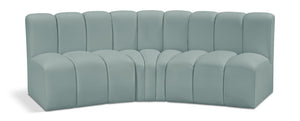 Arc Mint Green Vegan Leather Modular Sofa 101Mint-S3B Meridian Furniture