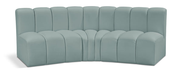Arc Mint Green Vegan Leather Modular Sofa 101Mint-S3B Meridian Furniture
