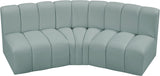 Arc Mint Green Vegan Leather Modular Sofa 101Mint-S3B Meridian Furniture