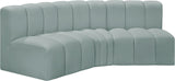 Arc Mint Green Vegan Leather Modular Sofa 101Mint-S3B Meridian Furniture