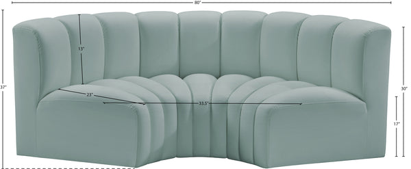 Arc Mint Green Vegan Leather Modular Sofa 101Mint-S3C Meridian Furniture