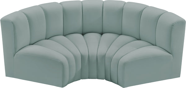 Arc Mint Green Vegan Leather Modular Sofa 101Mint-S3C Meridian Furniture