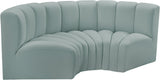 Arc Mint Green Vegan Leather Modular Sofa 101Mint-S3C Meridian Furniture