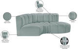 Arc Mint Green Vegan Leather Modular Sofa 101Mint-S3D Meridian Furniture