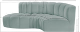 Arc Mint Green Vegan Leather Modular Sofa 101Mint-S3D Meridian Furniture