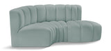 Arc Mint Green Vegan Leather Modular Sofa 101Mint-S3D Meridian Furniture