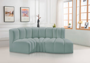 Arc Mint Green Vegan Leather Modular Sofa 101Mint-S3D Meridian Furniture