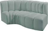 Arc Mint Green Vegan Leather Modular Sofa 101Mint-S3D Meridian Furniture