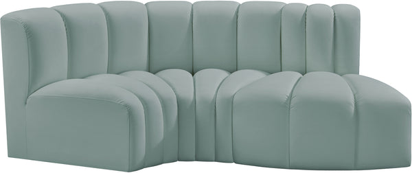Arc Mint Green Vegan Leather Modular Sofa 101Mint-S3D Meridian Furniture