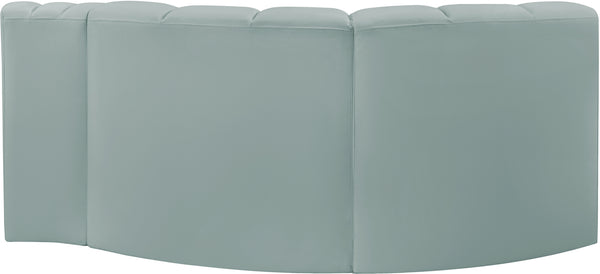 Arc Mint Green Vegan Leather Modular Sofa 101Mint-S3D Meridian Furniture
