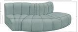 Arc Mint Green Vegan Leather Modular Sofa 101Mint-S3E Meridian Furniture