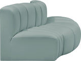 Arc Mint Green Vegan Leather Modular Sofa 101Mint-S3E Meridian Furniture