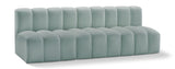 Arc Mint Green Vegan Leather Modular Sofa 101Mint-S3F Meridian Furniture