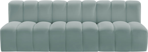 Arc Mint Green Vegan Leather Modular Sofa 101Mint-S3F Meridian Furniture